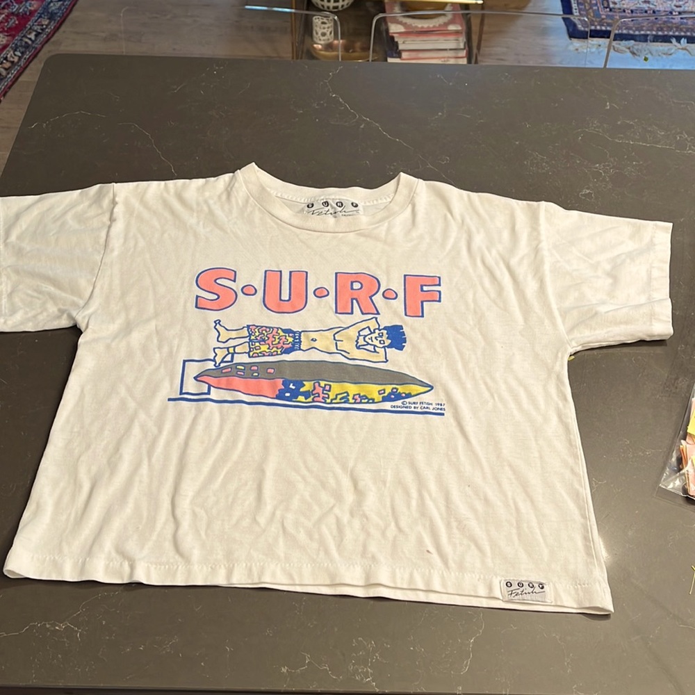 Fantastic 1987, vintage, cropped SURF tee shirt